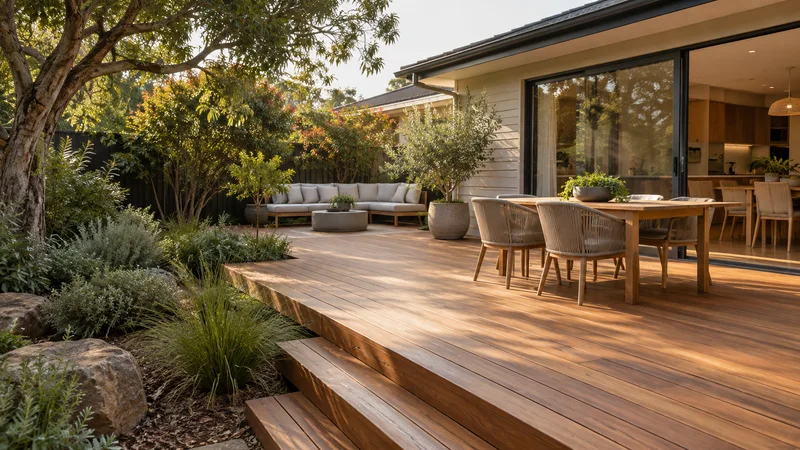 Illustration of decking in an Australian residential setting