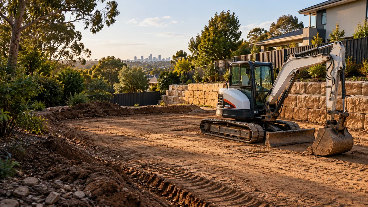 Illustration of site excavation in an Australian residential setting