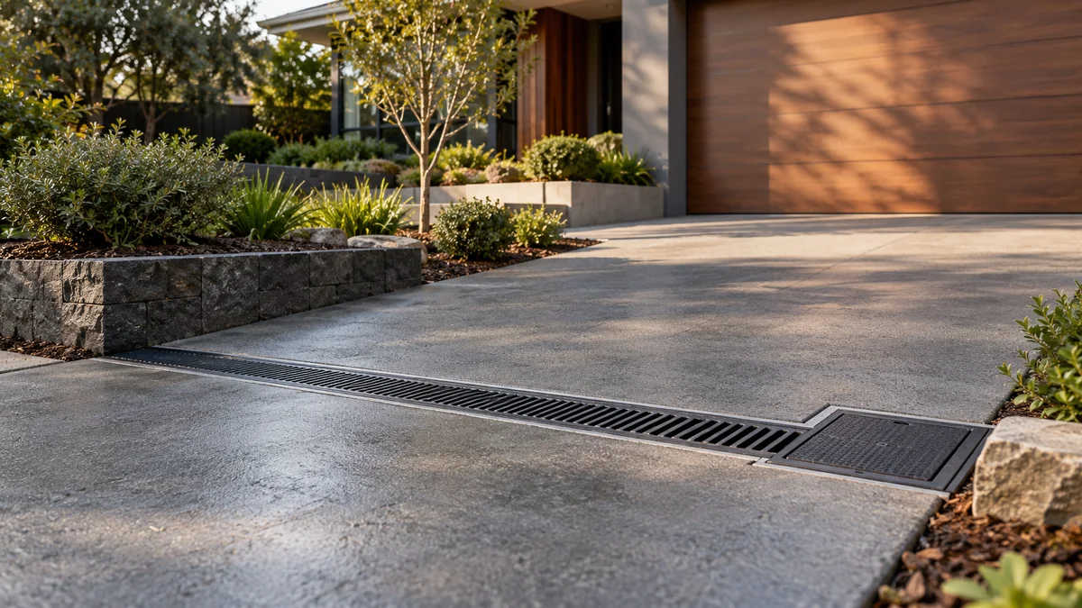 Illustration of stormwater drainage installation in an Australian residential setting